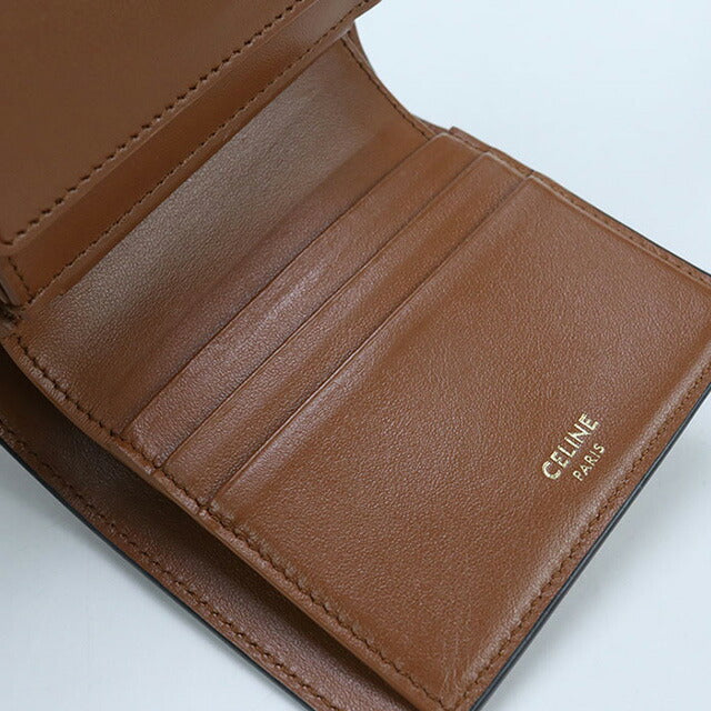 中古 セリーヌ 三折財布 レディース ブランド CELINE 16(セーズ) スモール トリフォールドウォレット 10F523CQ7 04LU ブラウン 財布 USDCE102606011