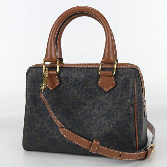 CELINE ダークブラウン ボストンバッグ 中古 セリーヌ ハンドバッグ レディース ブランド CELINE トリオンフ