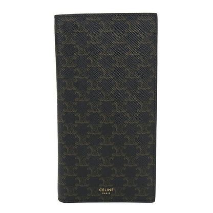 中古 セリーヌ 長財布二折 メンズ ブランド CELINE トリオンフキャンバス バーティカルウォレット ブラウン 財布 USDCE102994011