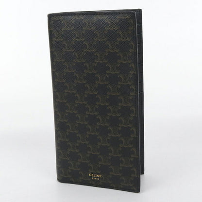 中古 セリーヌ 長財布二折 メンズ ブランド CELINE トリオンフキャンバス バーティカルウォレット ブラウン 財布 USDCE102994011