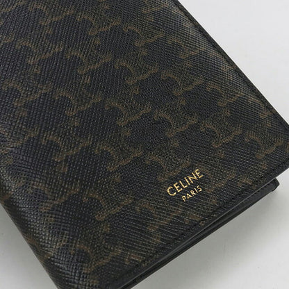 中古 セリーヌ 長財布二折 メンズ ブランド CELINE トリオンフキャンバス バーティカルウォレット ブラウン 財布 USDCE102994011