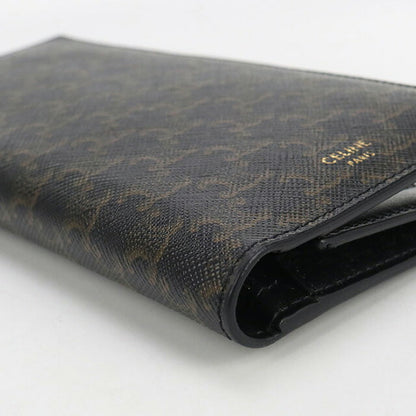 中古 セリーヌ 長財布二折 メンズ ブランド CELINE トリオンフキャンバス バーティカルウォレット ブラウン 財布 USDCE102994011