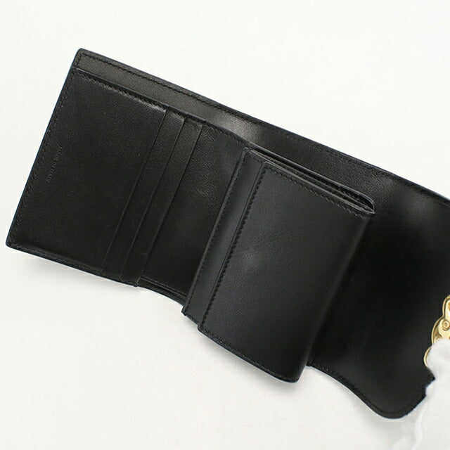 中古 セリーヌ 三つ折り財布 レディース ブランド CELINE トリオンフ スモールフラップウォレット 10D783DPV.38NO ブラック 財布 USDCE103820011