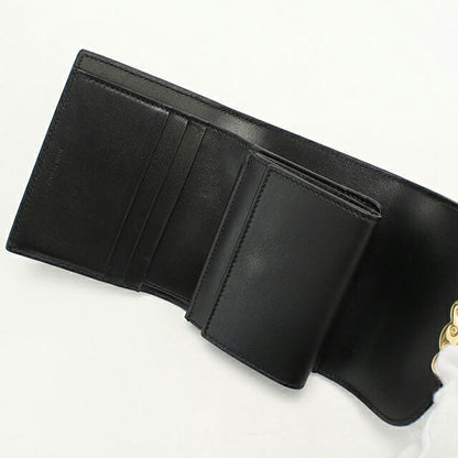 中古 セリーヌ 三つ折り財布 レディース ブランド CELINE トリオンフ スモールフラップウォレット 10D783DPV.38NO ブラック 財布 USDCE103820011