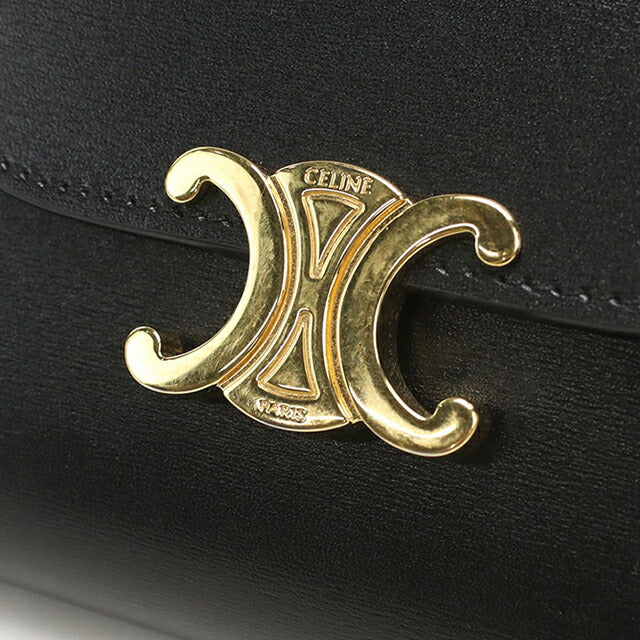 中古 セリーヌ 三つ折り財布 レディース ブランド CELINE トリオンフ スモールフラップウォレット 10D783DPV.38NO ブラック 財布 USDCE103820011