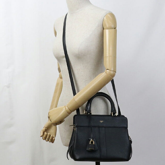 中古 セリーヌ トートバッグ レディース ブランド CELINE スモール カバ ドゥ フランス 2WAY 19196 3CRE 38NO ブラック バッグ USDCE104051011