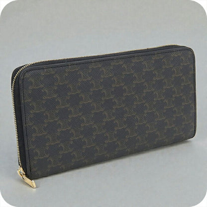 中古 セリーヌ 長財布ラウンドファスナー レディース ブランド CELINE トリオンフキャンバス ラージ ジップウォレット 10B552BQ3.38NO USDCE104108011