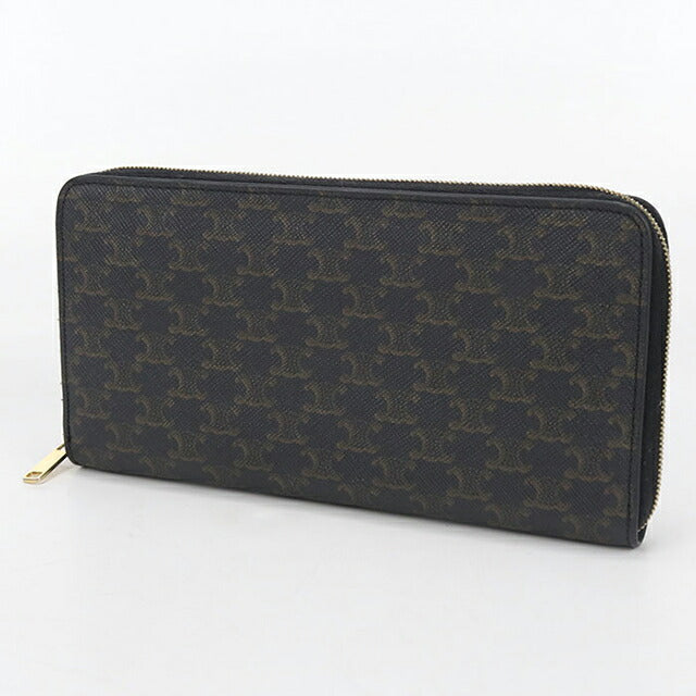 中古 セリーヌ 長財布ラウンドファスナー レディース ブランド CELINE トリオンフキャンバス ラージ ジップウォレット 10B552BQ3.38NO USDCE104108011