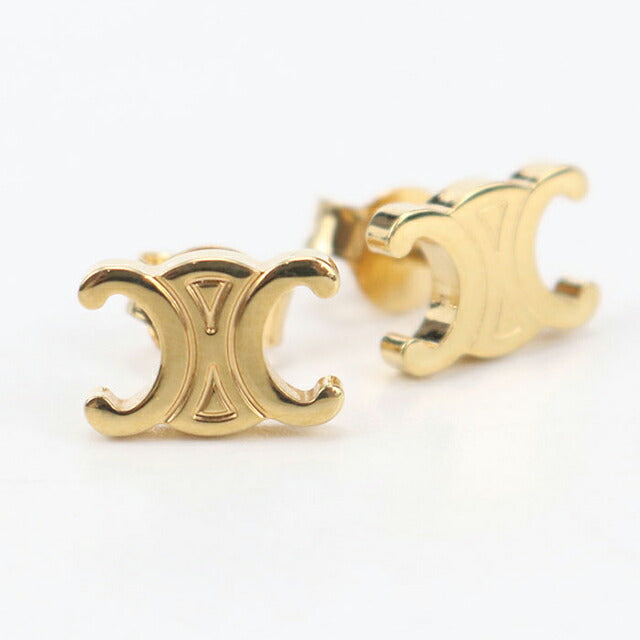 中古 セリーヌ ピアス レディース ブランド CELINE トリオンフ スタッズ ピアス 461CY6BRA.35OR ゴールド アクセサリー USDCE104320011