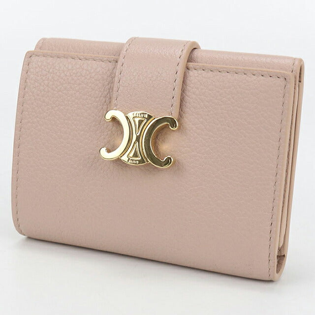 中古 セリーヌ 三つ折り財布 レディース ブランド CELINE トリオンフ ファインストラップウォレットニノ 10M963GHH.03SA ピンク 財布 USDCE104690011