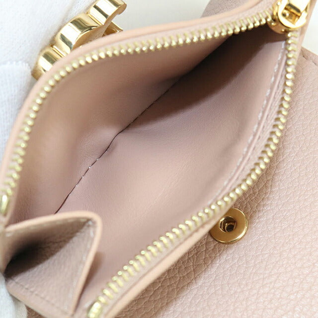 中古 セリーヌ 三つ折り財布 レディース ブランド CELINE トリオンフ ファインストラップウォレットニノ 10M963GHH.03SA ピンク 財布 USDCE104690011
