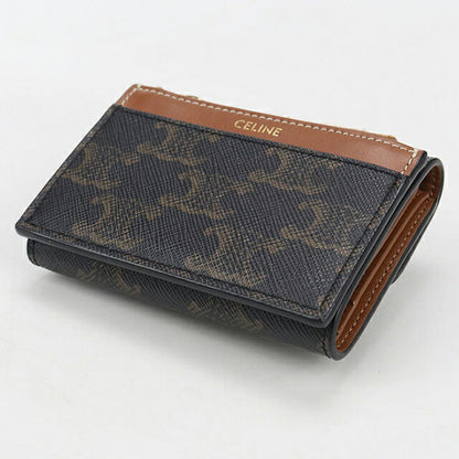 中古 セリーヌ 三つ折り財布 レディース ブランド CELINE トリオンフキャンバス コイン入付き コンパクトウォレット 10I652DS3.04LU 財布 USDCE104769011