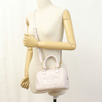 Used Celine Handbag Ladies Brand CELINE Triomphe Small Boston 113773DU3 Pink USDCE105053011