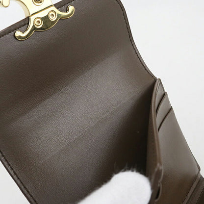 二手CELINE Trifold钱包女装品牌CELINE Triomphe小翻盖钱包10D783DPV棕色钱包USDCE105137011