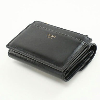 中古 セリーヌ 三つ折り財布 レディース ブランド CELINE トリオンフ コンパクトウォレット 10I653DPV.38NO ブラック 財布 USDCE105888011