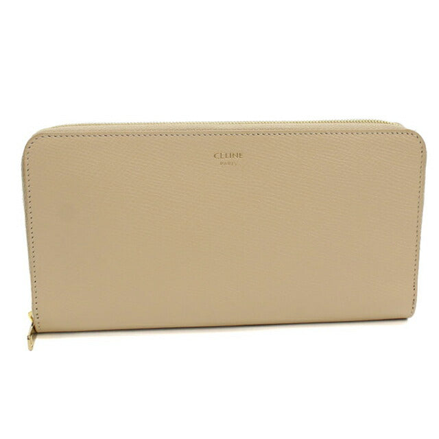 中古 セリーヌ 長財布ラウンドファスナー レディース ブランド CELINE ラージ ジップウォレット ベージュ 財布 USDCE106006011