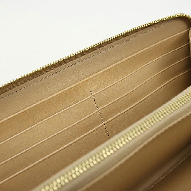 綺麗 CELINE セリーヌ Cチャーム キルティング ラウンドファスナー長財布 レザー ベージュ レディース【中古】 usdce106006011-1a.jpg
