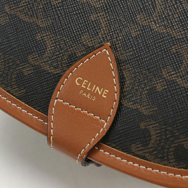 中古 セリーヌ 斜め掛け ショルダーバッグ レディース ブランド CELINE トリオンフキャンバス フォルコ ミディアム 191502BZJ ブラウン USDCE106393011