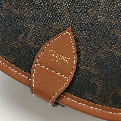 中古 セリーヌ 斜め掛け ショルダーバッグ レディース ブランド CELINE トリオンフキャンバス フォルコ ミディアム 191502BZJ ブラウン USDCE106393011
