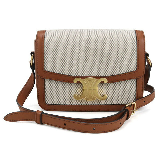 中古 セリーヌ 斜め掛け ショルダーバッグ レディース ブランド CELINE トリオンフ クラシック トリオンフバッグ ベージュ バッグ USDCE106579011