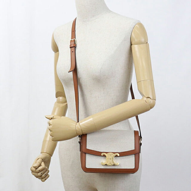 中古 セリーヌ 斜め掛け ショルダーバッグ レディース ブランド CELINE トリオンフ クラシック トリオンフバッグ ベージュ バッグ USDCE106579011