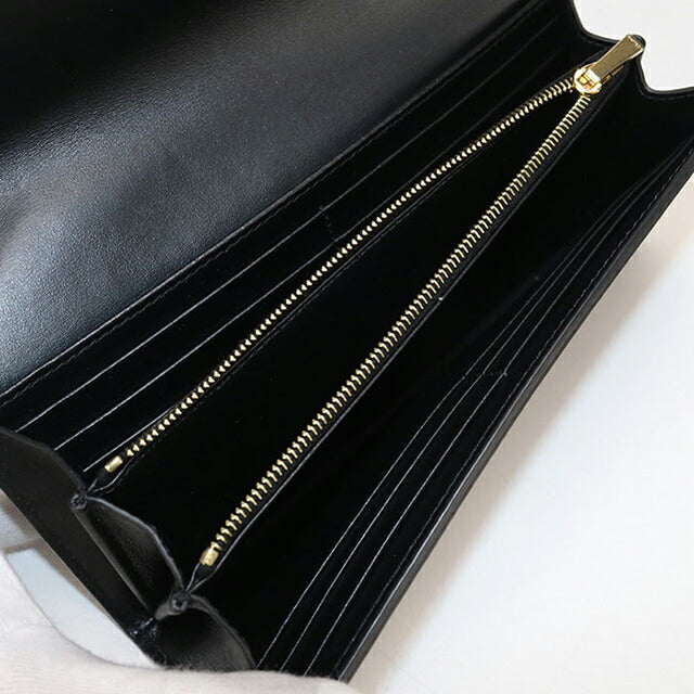 中古 セリーヌ 長財布二折 レディース ブランド CELINE トリオンフ ラージウォレット ブラック 財布 USDCE106615011