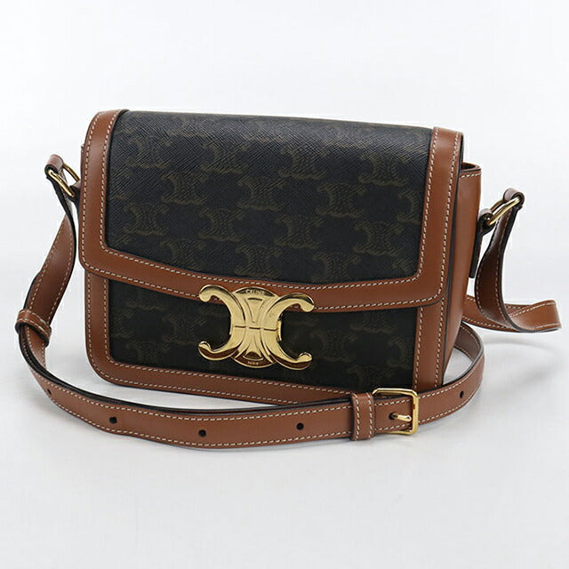 中古 セリーヌ 斜め掛け ショルダーバッグ レディース ブランド CELINE トリオンフキャンバス ティーン トリオンフバッグ ブラウン バッグ USDCE106701011