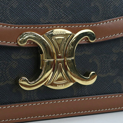 中古 セリーヌ 斜め掛け ショルダーバッグ レディース ブランド CELINE トリオンフキャンバス ティーン トリオンフバッグ ブラウン バッグ USDCE106701011