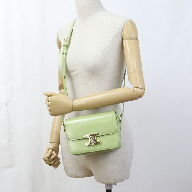 中古 セリーヌ 斜め掛け ショルダーバッグ レディース ブランド CELINE ティーントリオンフ 188423BF4 グリーン バッグ USDCE106720011