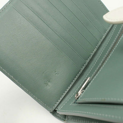 中古 セリーヌ 二折財布 レディース ブランド CELINE ストラップウォレット グリーン 財布 USDCE107074011