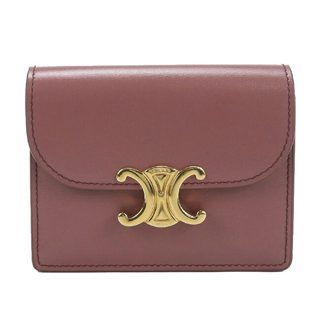 中古 セリーヌ 名刺入れ レディース ブランド CELINE トリオンフ ビジネスカードホルダー レザー 10N063FOZ パープル 小物 USDCE107148011