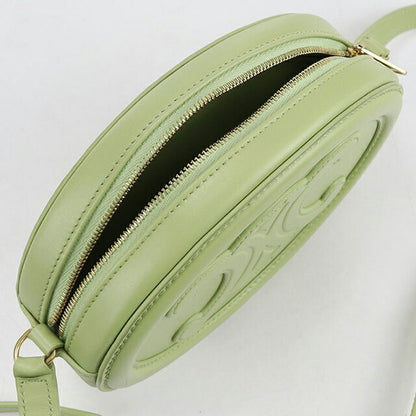 中古 セリーヌ 斜め掛け ショルダーバッグ レディース ブランド CELINE キュイルトリオンフ オーバルパース レザー グリーン バッグ USDCE107401011