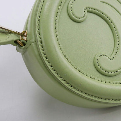 中古 セリーヌ 斜め掛け ショルダーバッグ レディース ブランド CELINE キュイルトリオンフ オーバルパース レザー グリーン バッグ USDCE107401011