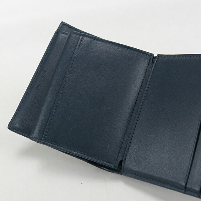 中古 セリーヌ 三つ折り財布 三折財布 レディース ブランド CELINE トリオンフ スモールフラップウォレット ネイビー 財布 USDCE107555011