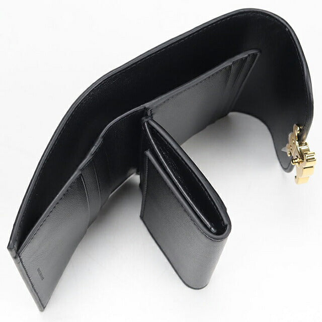 中古 セリーヌ 三つ折り財布 三折財布 レディース ブランド CELINE トリオンフ スモールフラップウォレット ブラック 財布 USDCE108138011