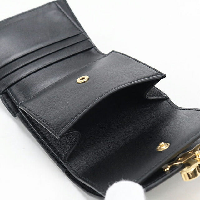 中古 セリーヌ 三つ折り財布 三折財布 レディース ブランド CELINE トリオンフ スモールフラップウォレット ブラック 財布 USDCE108138011