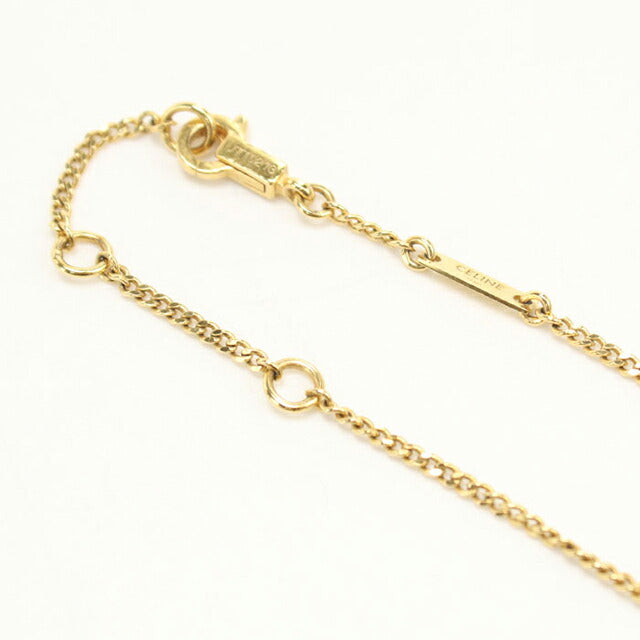 中古 セリーヌ ネックレス レディース ブランド CELINE トリオンフ ラインストーン ゴールド アクセサリー USDCE108300011