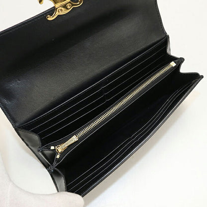 Used Celine long wallet bi-fold ladies brand CELINE Triomphe large wallet 10E313DPV.38NO black USDCE108307011