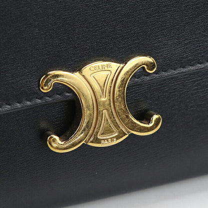 Used Celine long wallet bi-fold ladies brand CELINE Triomphe large wallet 10E313DPV.38NO black USDCE108307011