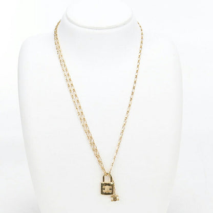 中古 セリーヌ ネックレス レディース ブランド CELINE トリオンフ ロック 461HH6BRA.35OR ゴールド アクセサリー USDCE108453011