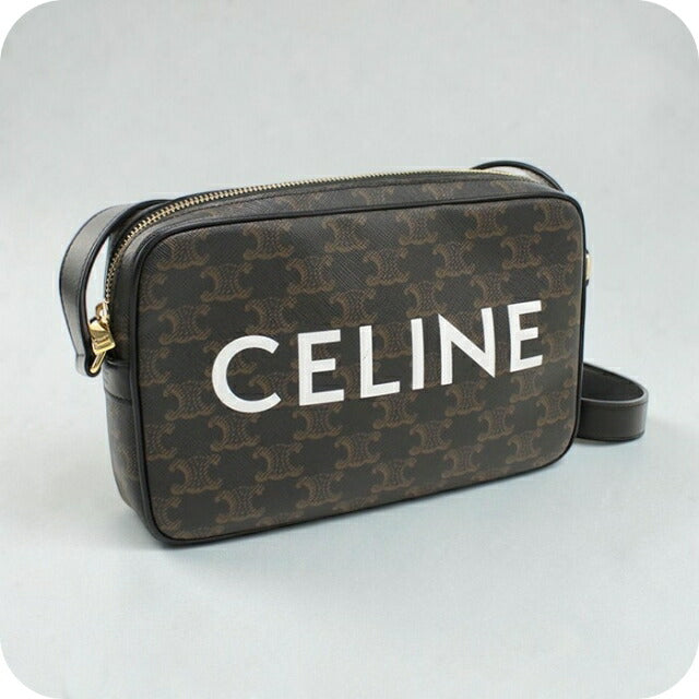 中古 セリーヌ 斜め掛け ショルダーバッグ メンズ CELINE トリオンフキャンバス ミディアム メッセンジャーバッグ レザー 194502CIM.38OG USDCE108714011