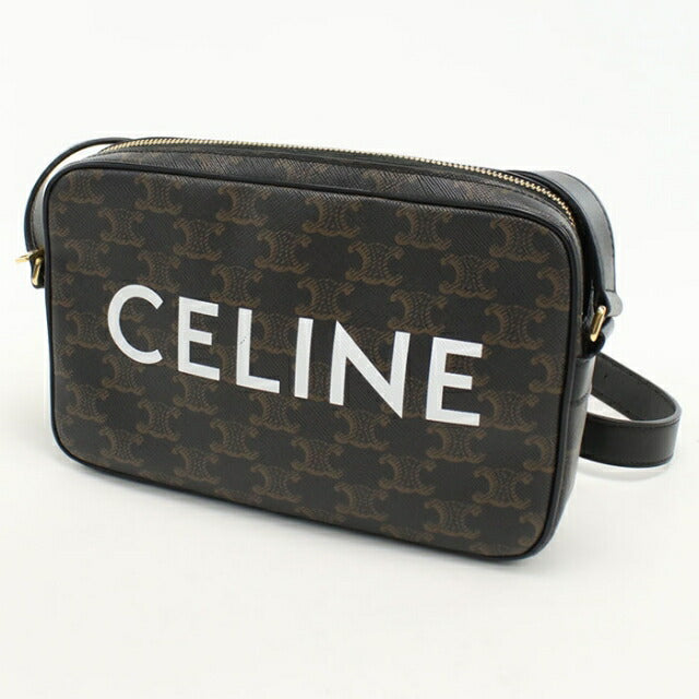 中古 セリーヌ 斜め掛け ショルダーバッグ メンズ CELINE トリオンフキャンバス ミディアム メッセンジャーバッグ レザー 194502CIM.38OG USDCE108714011
