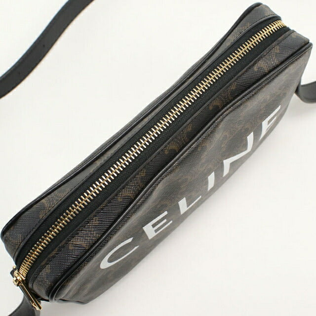 中古 セリーヌ 斜め掛け ショルダーバッグ メンズ CELINE トリオンフキャンバス ミディアム メッセンジャーバッグ レザー 194502CIM.38OG USDCE108714011
