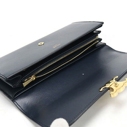 Used Celine long wallet bi-fold ladies brand CELINE Triomphe large wallet 10E313DPV navy USDCE108786011