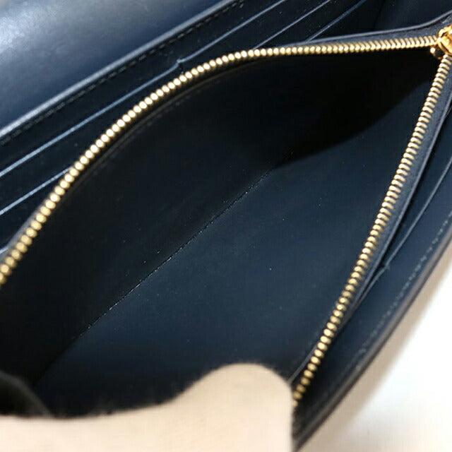 Used Celine long wallet bi-fold ladies brand CELINE Triomphe large wallet 10E313DPV navy USDCE108786011