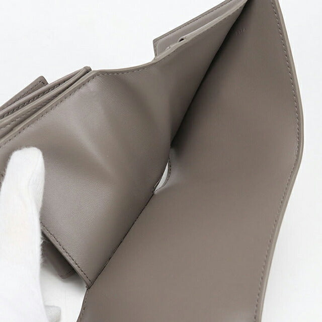 【極美品】セリーヌ トリオンフ　スモールフラップウォレット　折財布　グレージュ CELINE（セリーヌ） 三つ折り財布 スモール フラップウォレット