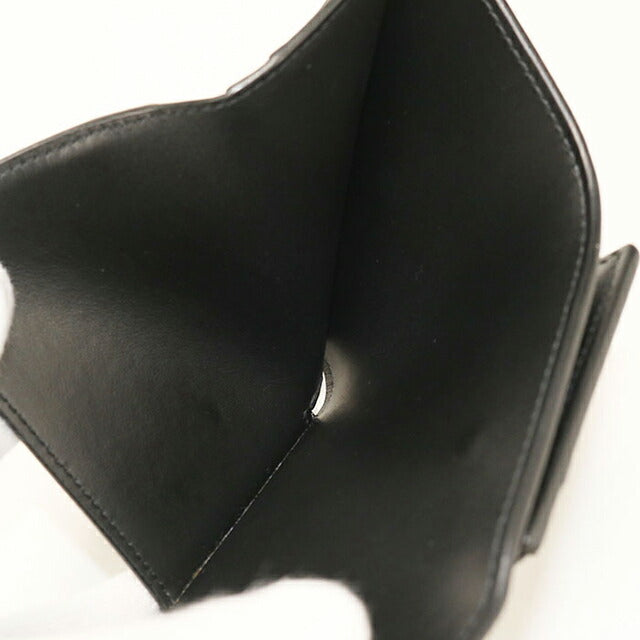 中古 セリーヌ 三つ折り財布 三折財布 レディース ブランド CELINE トリオンフ コイン入れ付コンパクトウォレット ブラック USDCE110265011