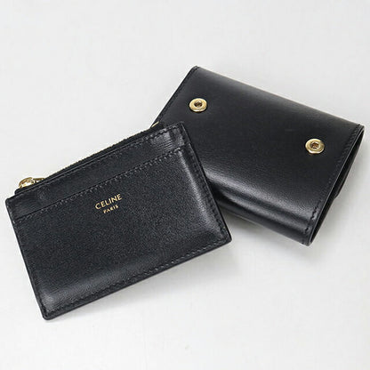 中古 セリーヌ 三つ折り財布 三折財布 レディース ブランド CELINE トリオンフ コイン入れ付コンパクトウォレット ブラック USDCE110265011