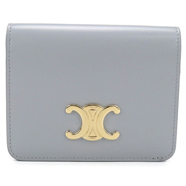 中古 セリーヌ 二つ折り財布 二折財布 レディース ブランド CELINE トリオンフ ブルー USDCE110329011