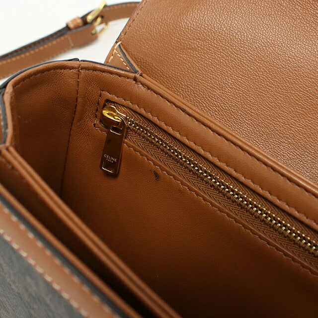 中古 セリーヌ 斜め掛け ショルダーバッグ レディース ブランド CELINE トリオンフキャンバス 188882BZ4.04LU ブラウン USDCE110466011